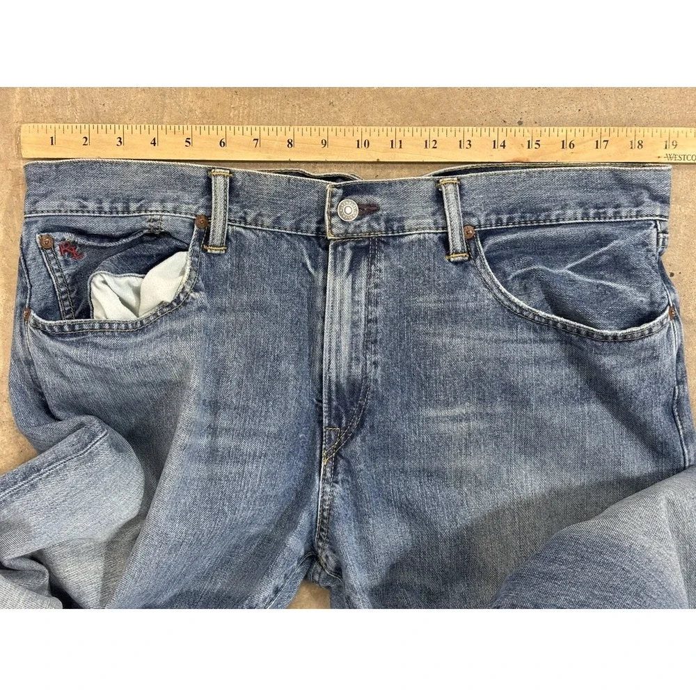 Polo Ralph Lauren Jeans Mens 36x32 (38x31) Blue Straight Fit Zip Fly Denim